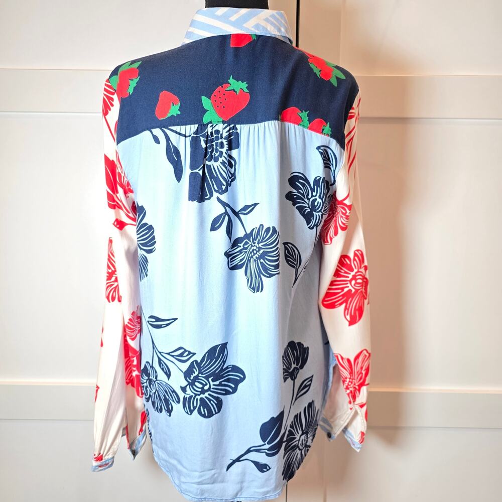 Anthropologie Maeve Paz Contrast Button-Down.  Size M. Retails $128 - Picture 5 of 12